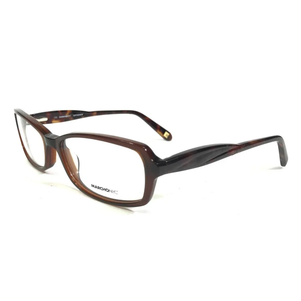 Marchon NYC Eyeglasses Frames WHITNEY 216 Brown Rectangular Full Rim 52-16-135